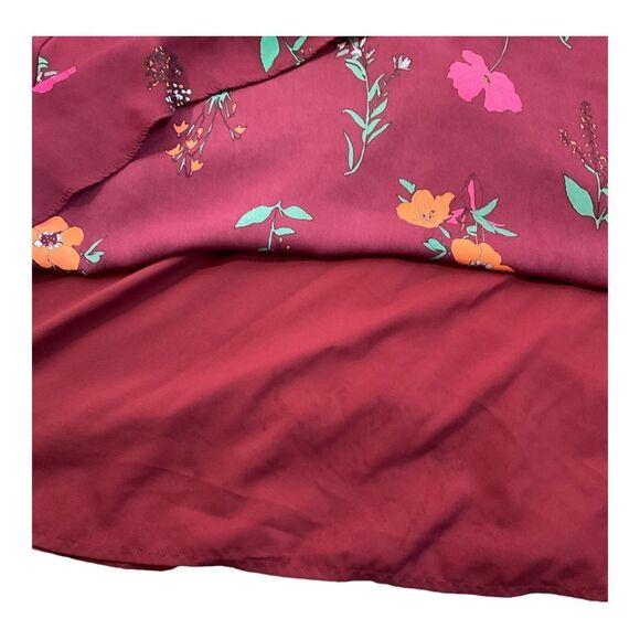 Donna Morgan Women's Bordeaux Electric Pink Multi Floral HighLow Dress size 12 - Picture 11 of 16